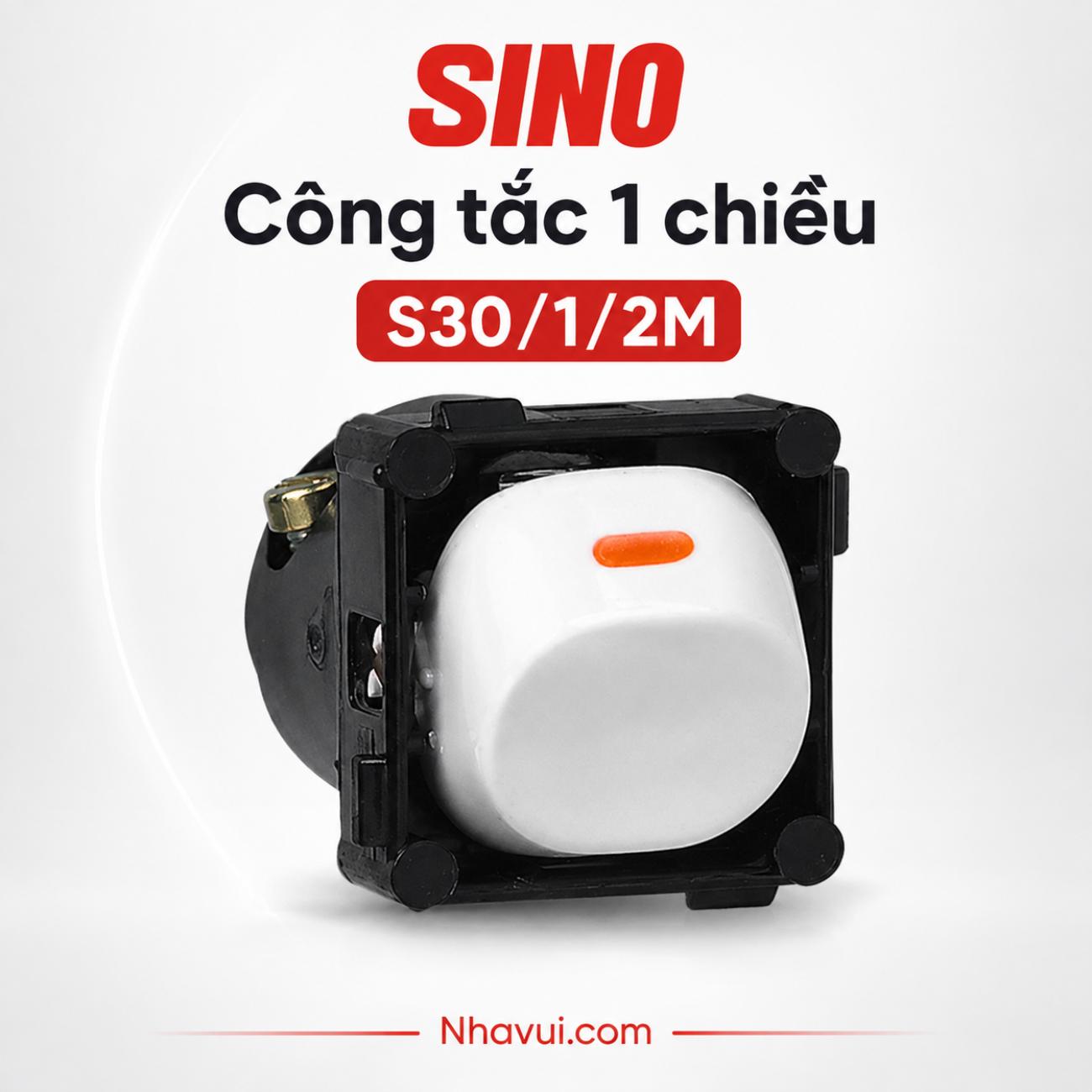 Hạt công tắc 1 chiều 10A Sino S30/1/2M