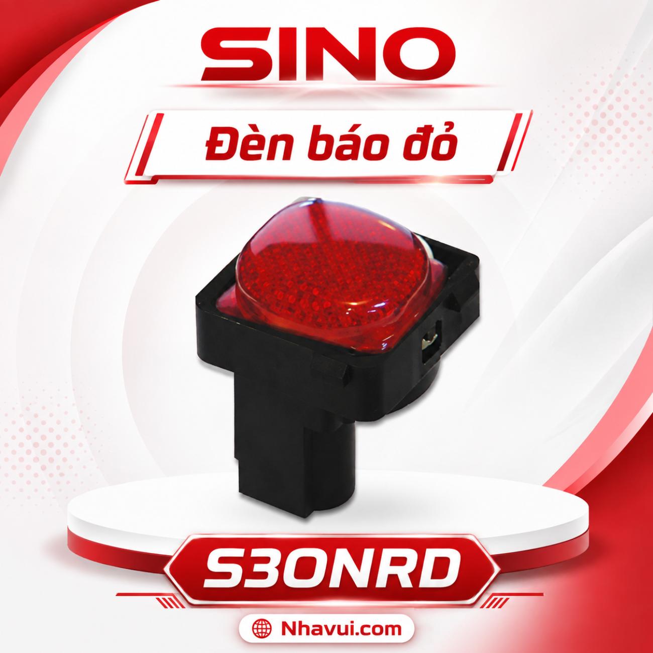 Hạt đèn báo đỏ 220VAC Sino S30NRD