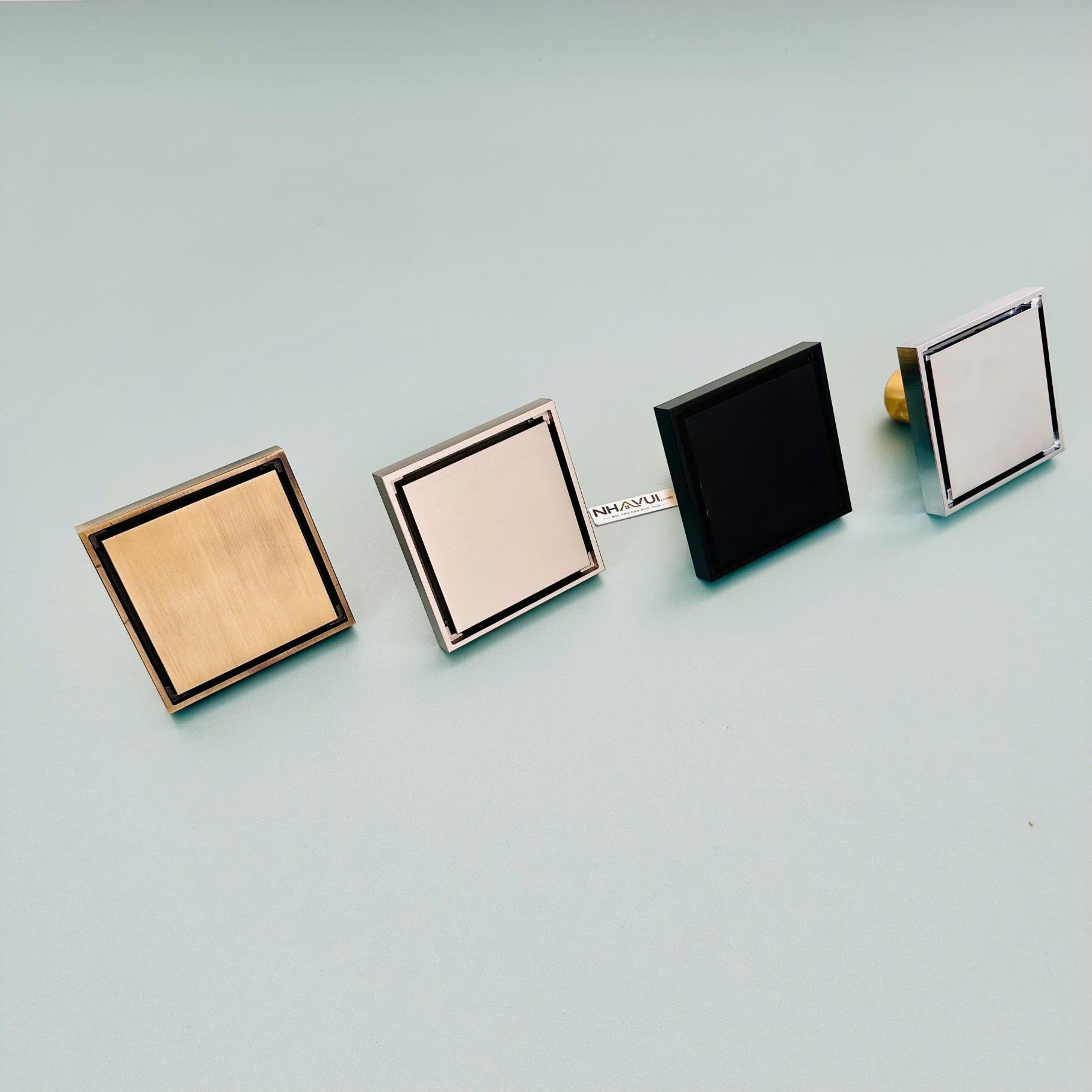 Hố ga ngắn Vanni VN-LR10 đồng thau crome kích thước 10x10cm, 12x12cm