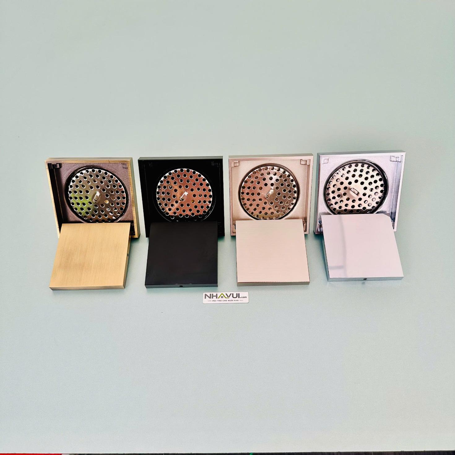 Hố ga ngắn Vanni VN-LR10 đồng thau crome kích thước 10x10cm, 12x12cm