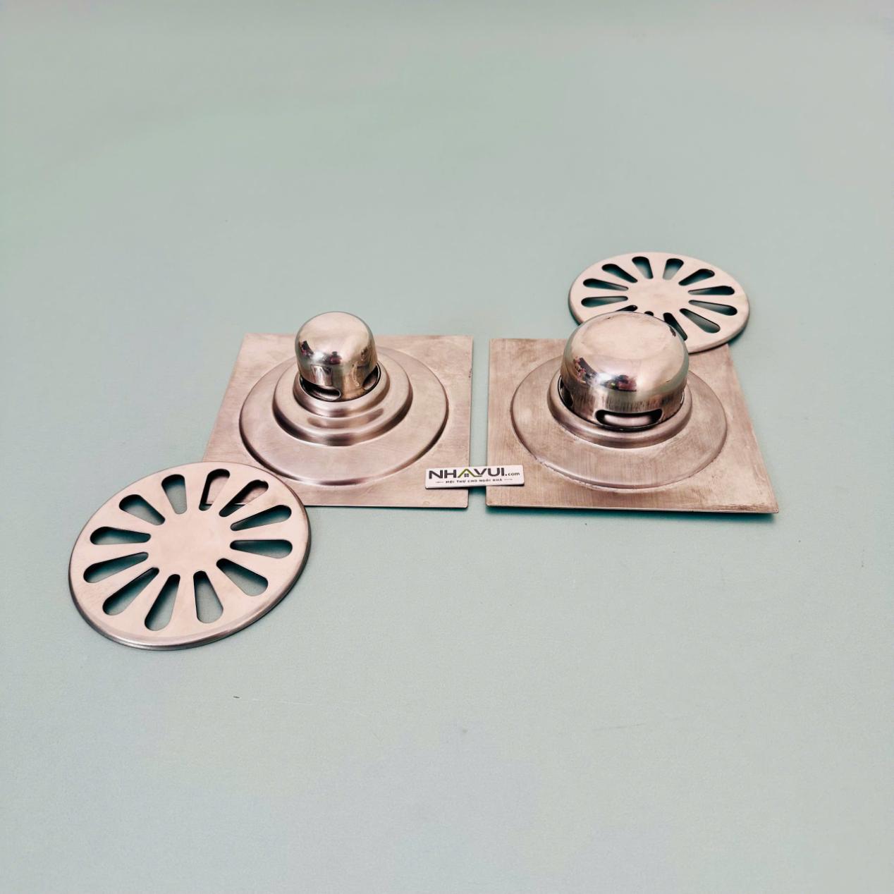 Hố ga vuông Vanni LR12 kích thước 15x15cm, cỡ thoát Ø60, Ø90