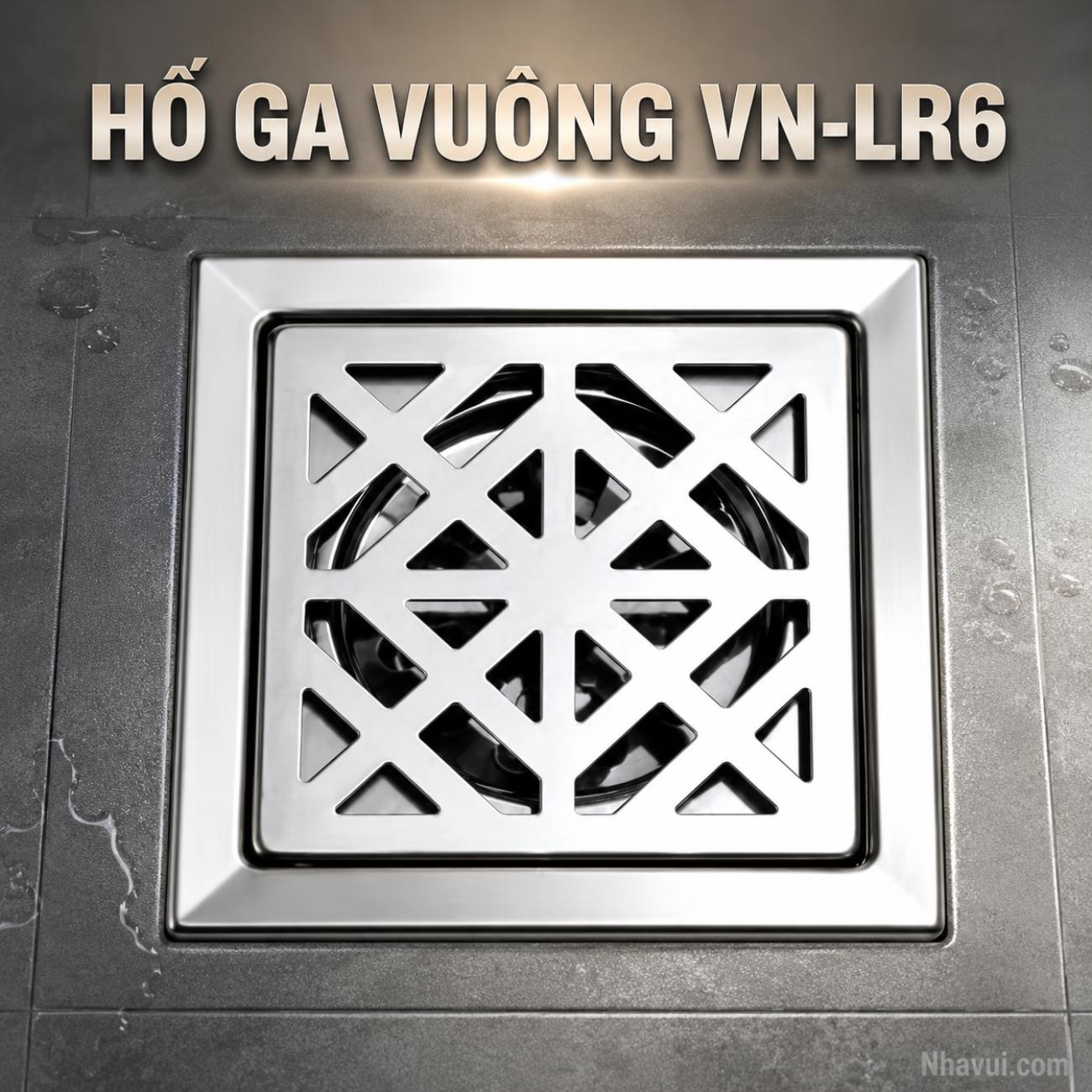 Hố ga vuông Vanni VN-LR6 đồng thau crome kích thước 12x12, 15x15, 20x20