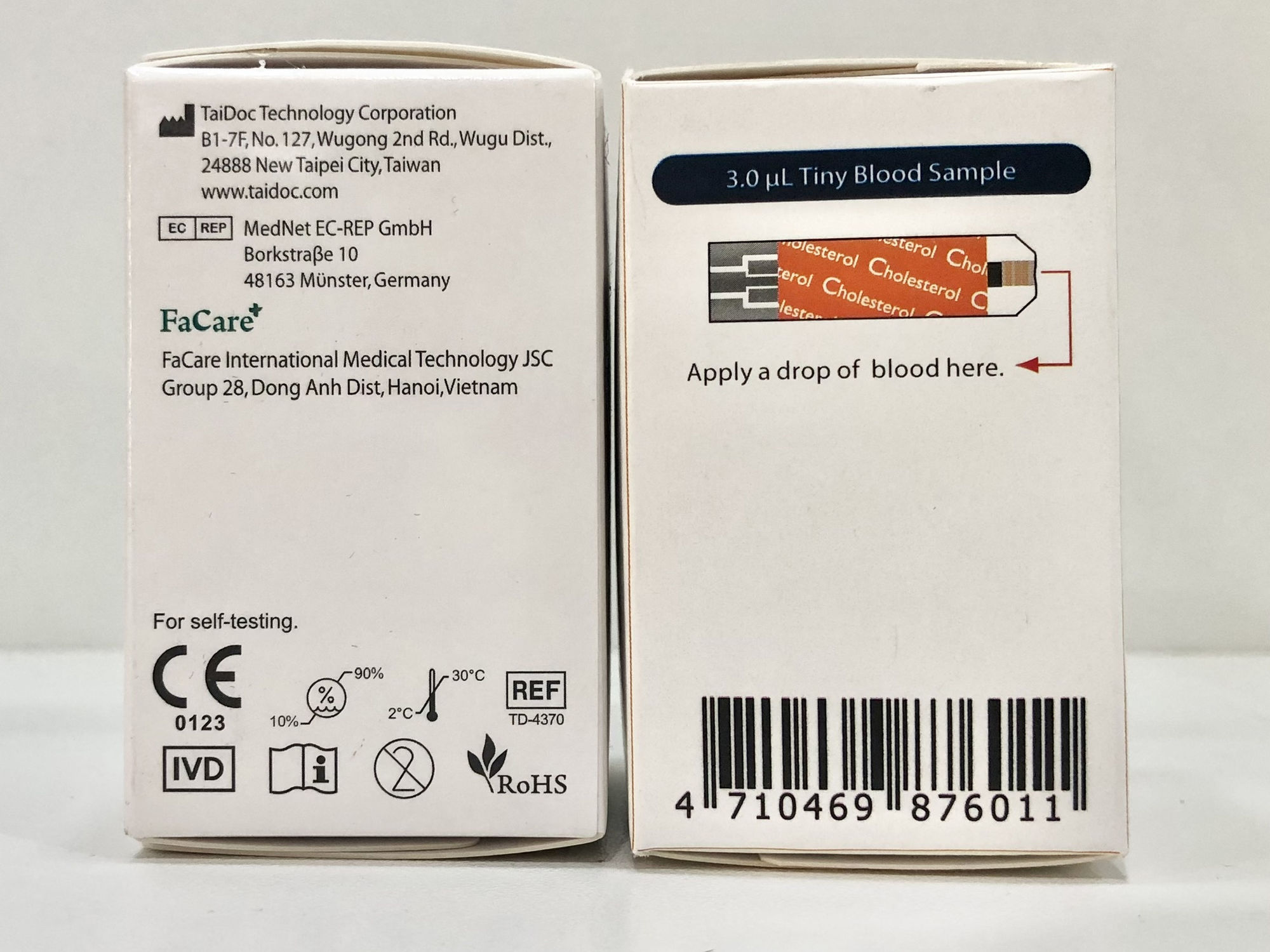 Hộp 10 que thử mỡ máu Cholesterol FaCare cho máy FC-M168