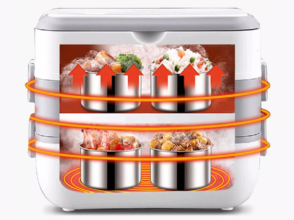 Hộp cơm cắm điện Chefman CM-121i 2 tầng inox 304