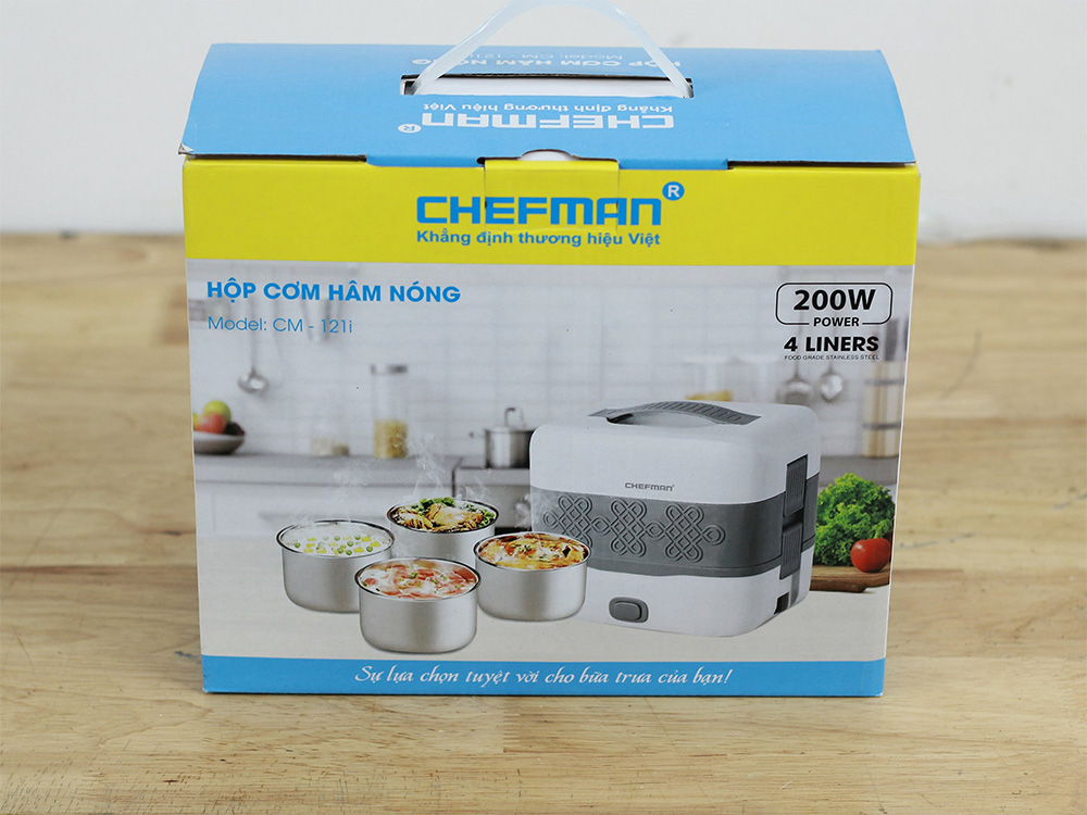 Hộp cơm cắm điện Chefman CM-121i 2 tầng inox 304