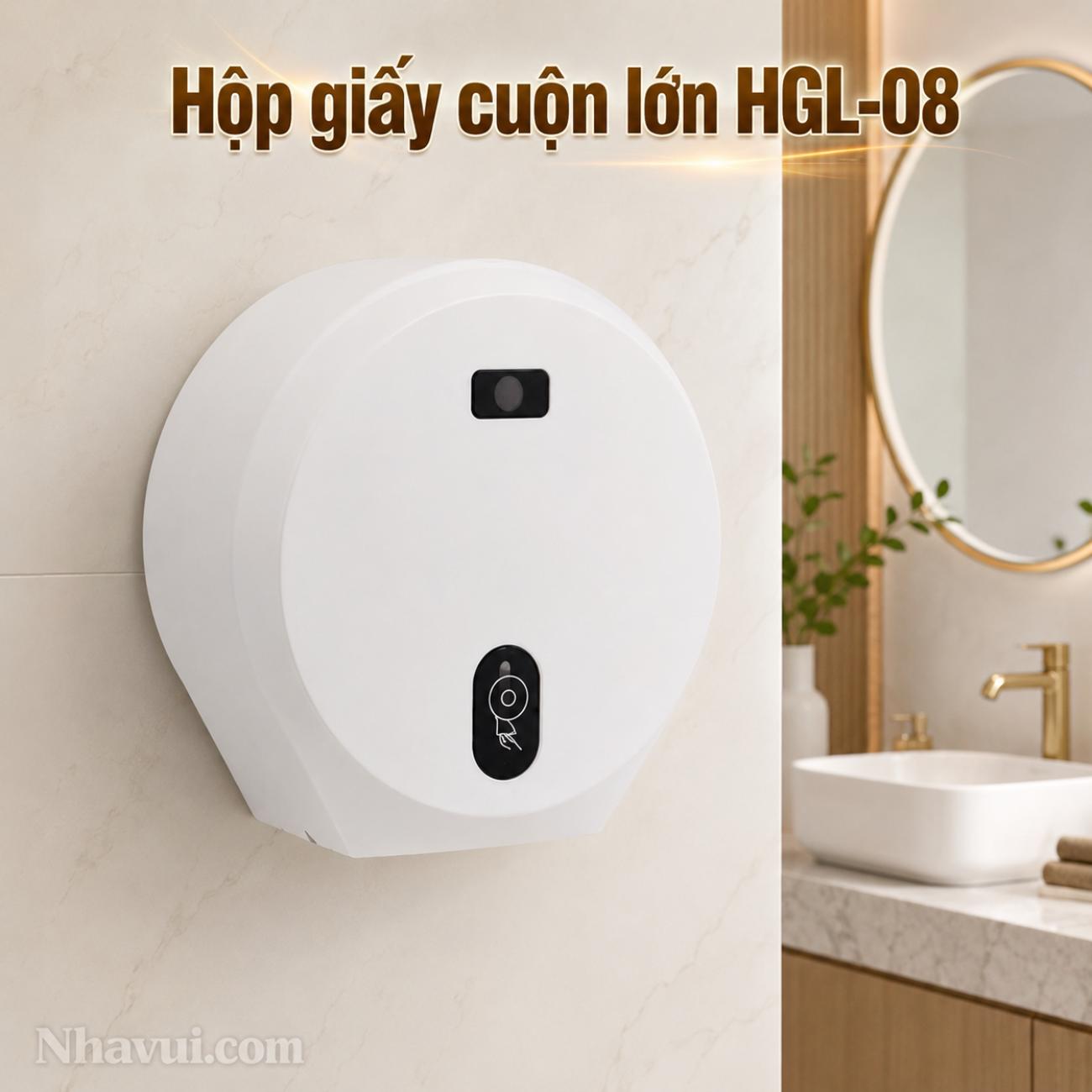 Hộp giấy cuộn lớn Vanni HGL-08 thiết kế hiện đại dạng tròn gắn tường