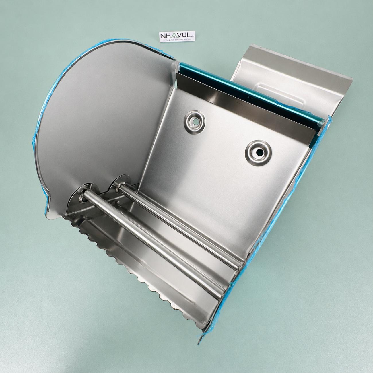 Hộp giấy vệ sinh inox có nắp che – dùng treo cuộn giấy trong phòng tắm, nhà vệ sinh