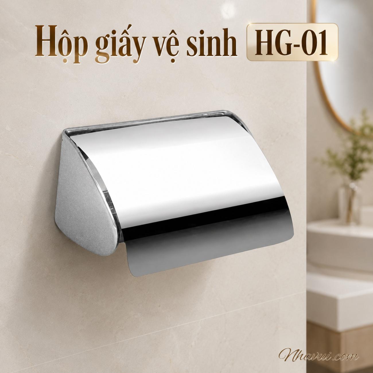 Hộp giấy vệ sinh Vanni HG-01 inox 304 bền chống gỉ gắn tường