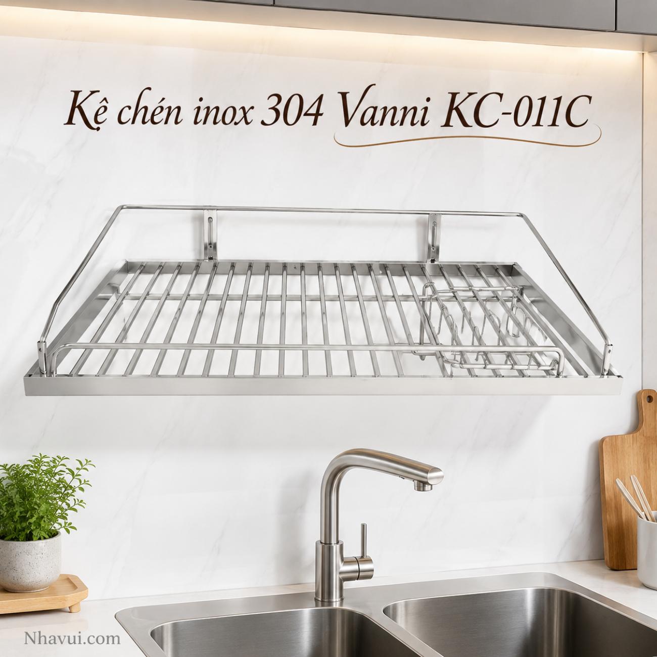 Kệ chén inox 304 Vanni KC-011C 1 tầng