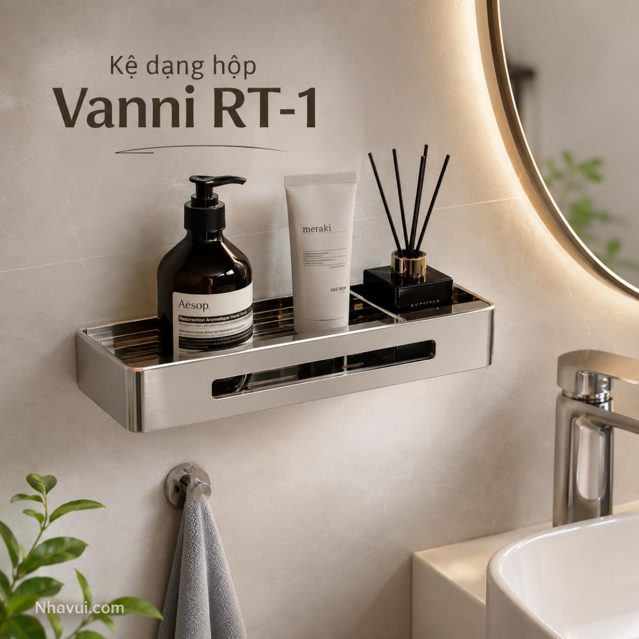 Kệ dạng hộp Vanni RT-1 inox 304 1 tầng 13x34 cm