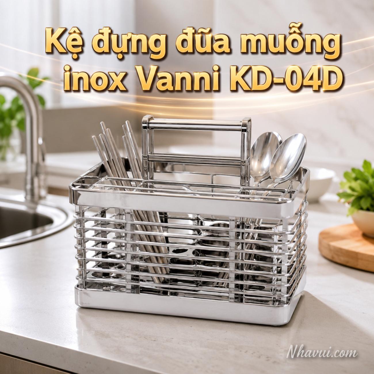 Kệ đựng đũa muỗng inox Vanni KD-04D