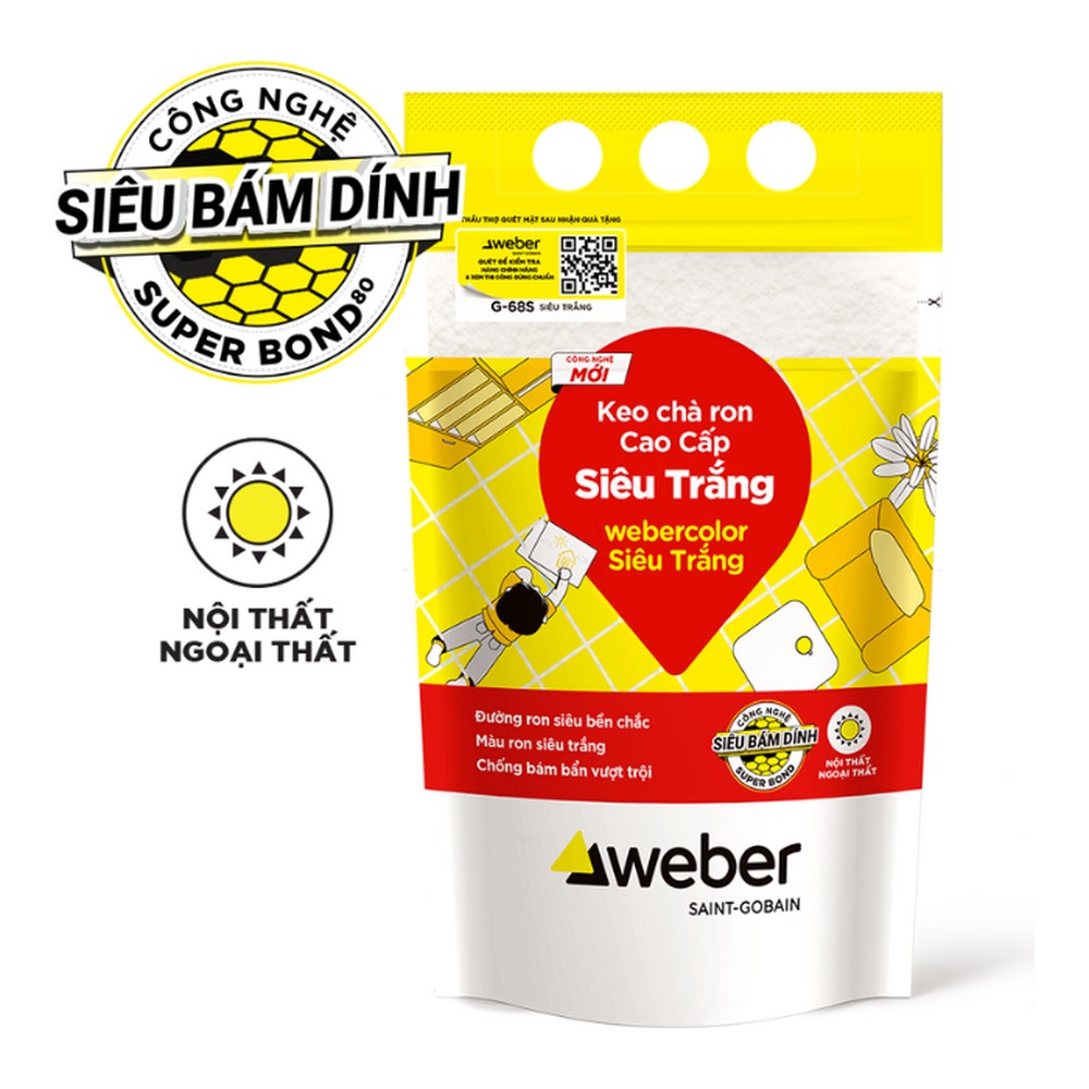Keo chà ron Weber webercolor Siêu Trắng G68S gói 1kg