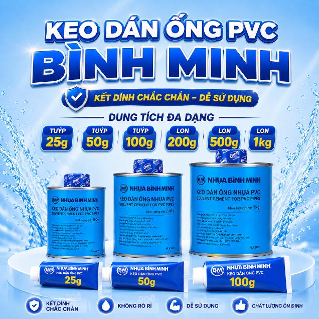 Keo dán ống PVC Bình Minh