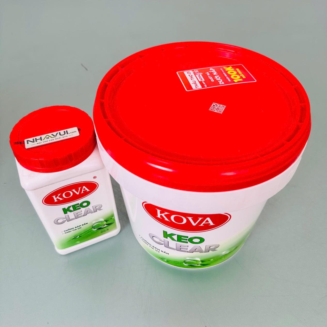 Keo KOVA Clear 1L, 5L – Lớp Phủ Bảo Vệ Mờ, Bóng