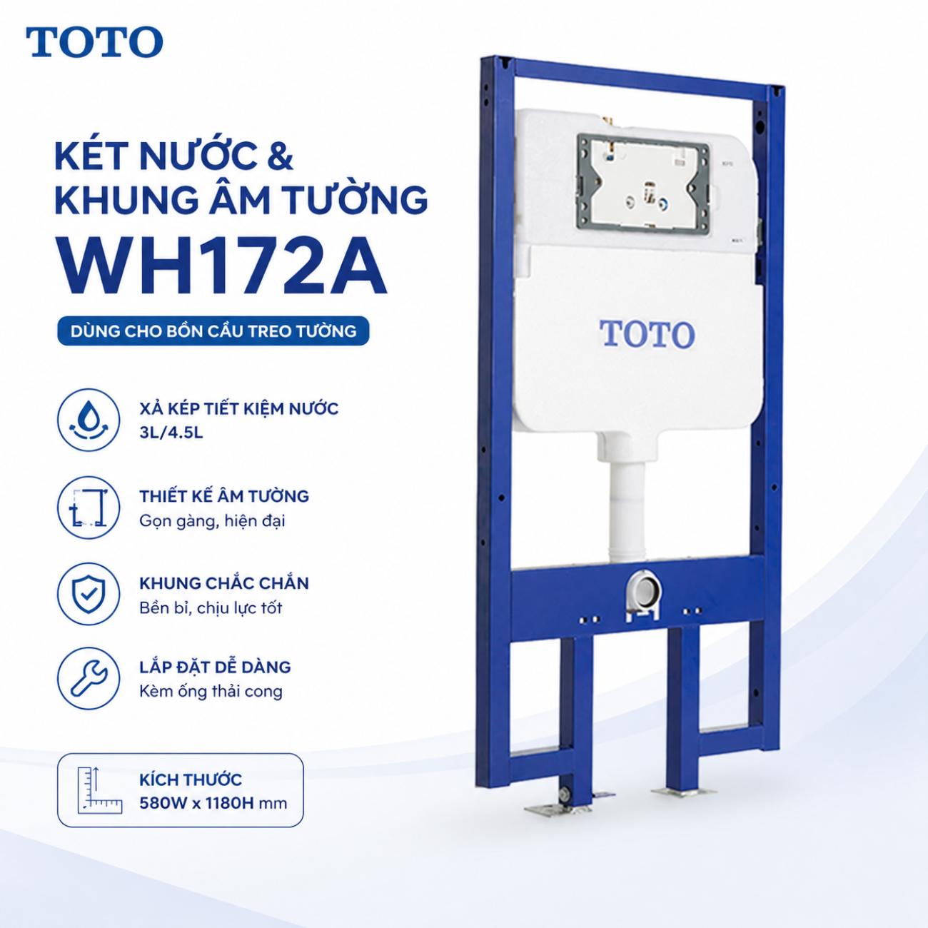 Két nước và khung âm tường TOTO WH172A