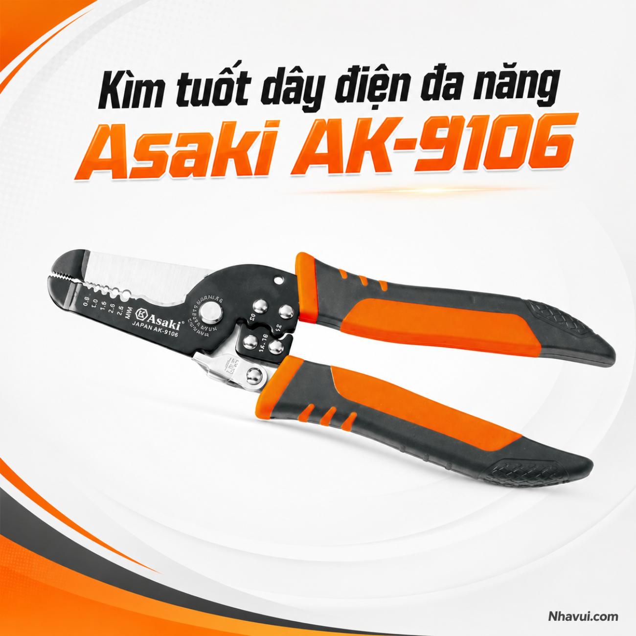 Kìm tuốt dây điện đa năng Asaki AK-9106