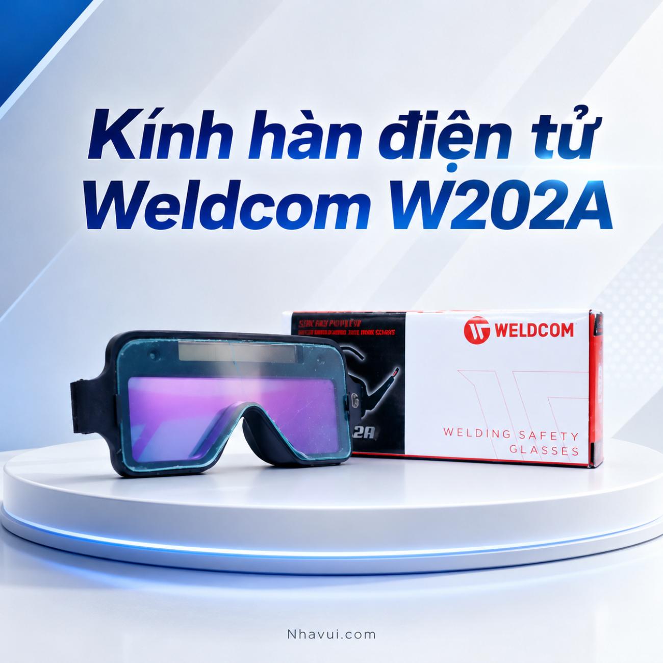 Kính hàn điện tử tự động Weldcom W202A độ sáng DIN3, độ tối DIN11