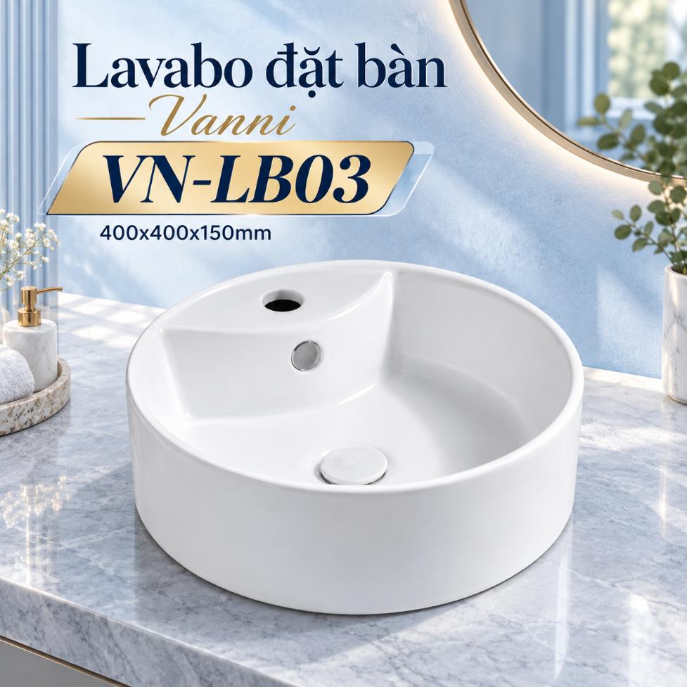 Lavabo đặt bàn Vanni VN-LB03 400x400x150mm
