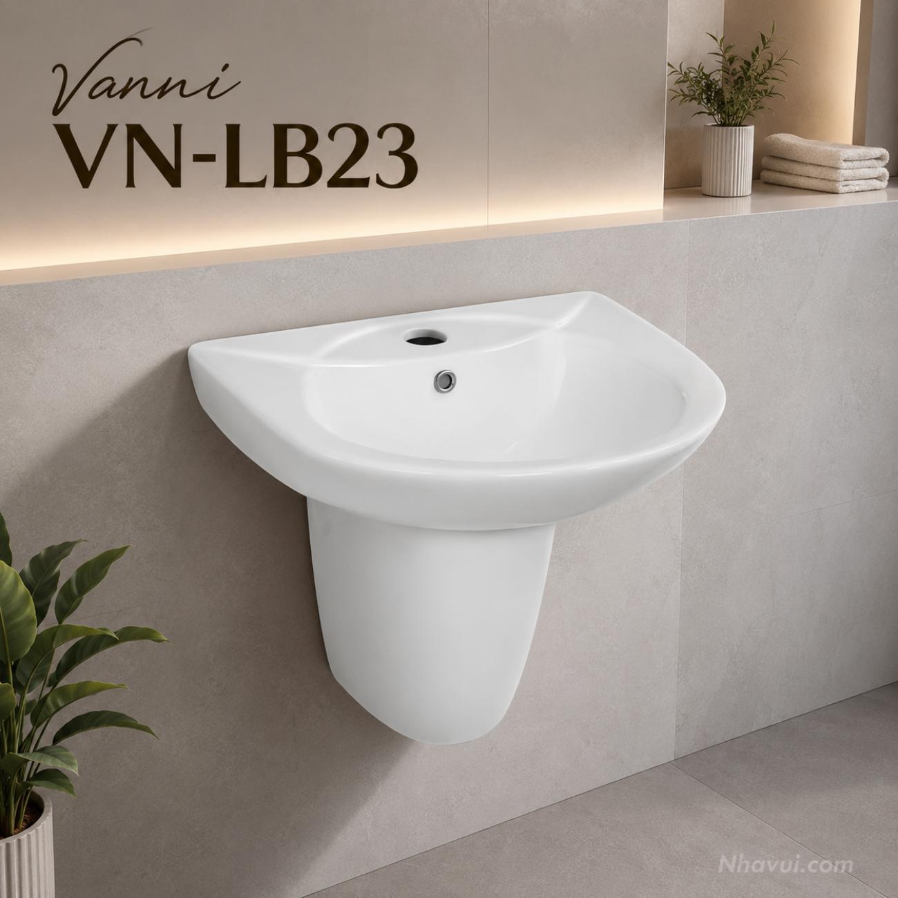 Lavabo treo tường Vanni VN-LB23 trắng 490 x 435 x 480mm
