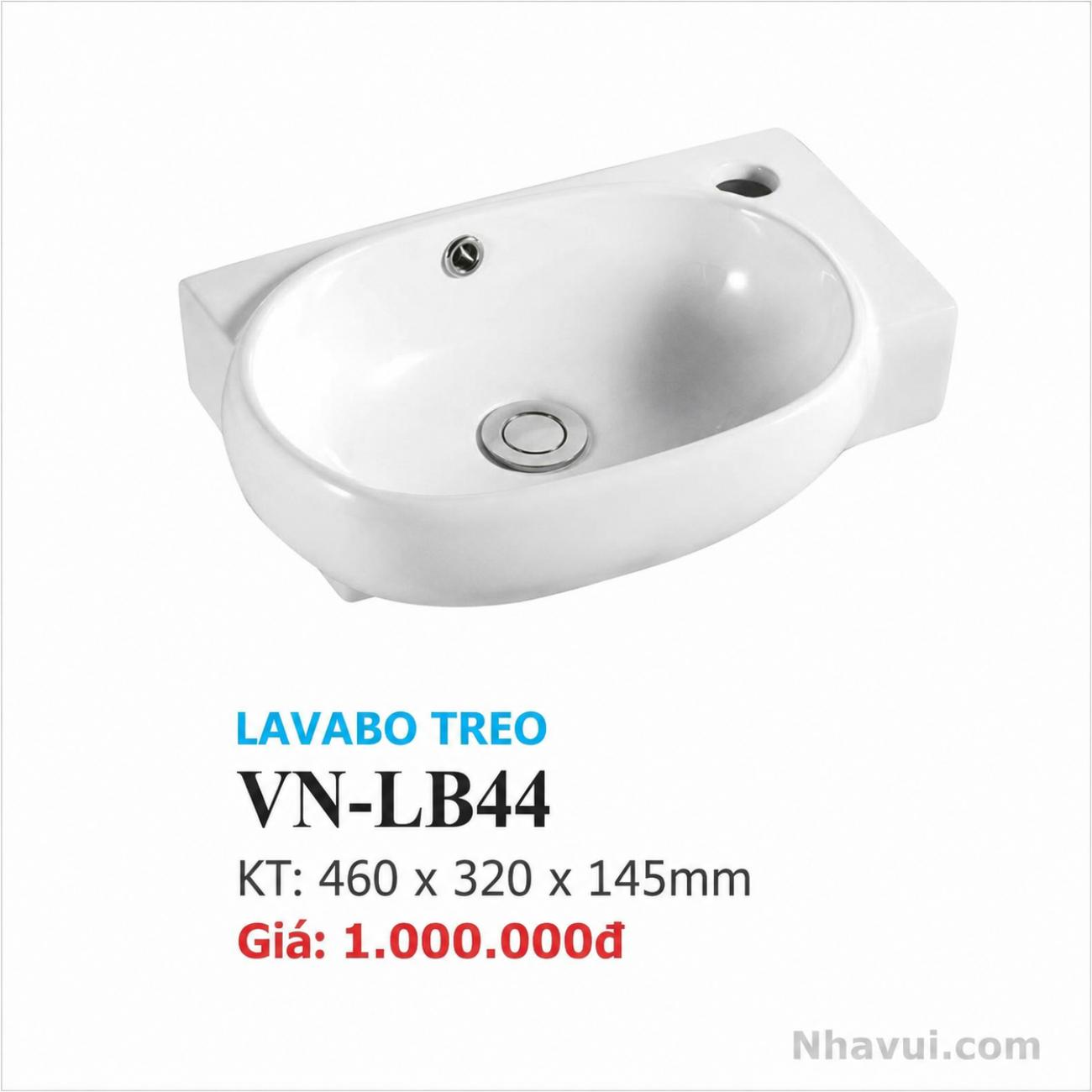Lavabo treo Vanni VN-LB44 kích thước 460 x 320 x 145mm