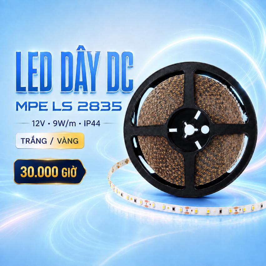 LED dây DC MPE LS 2835 12V 9W/m IP44