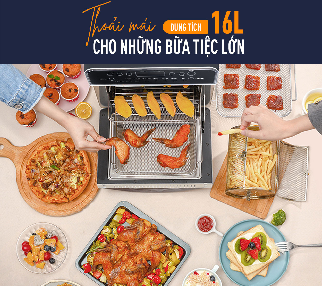 Lò chiên không dầu Nagakawa NAG3308 16 lít