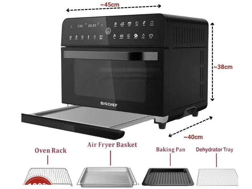 Lò nướng đối lưu chiên không dầu BioChef AU25 25 lít