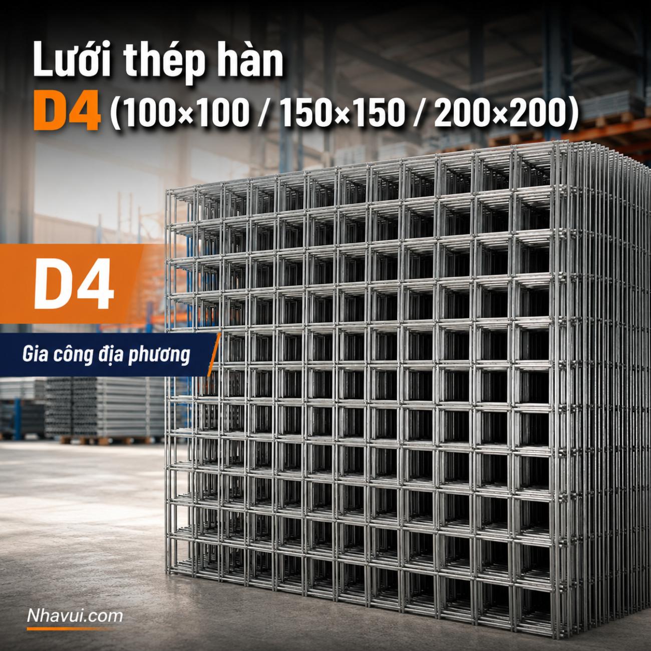 Lưới thép hàn D4 gia công địa phương