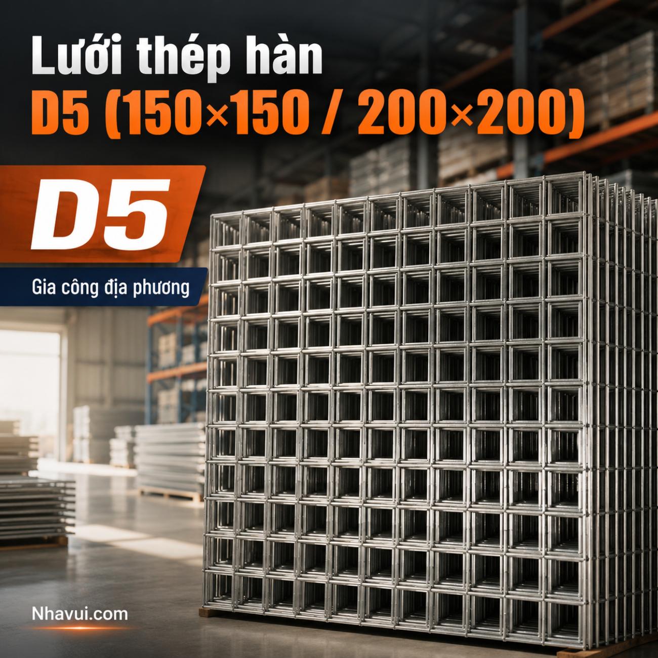Lưới thép hàn D5 gia công địa phương