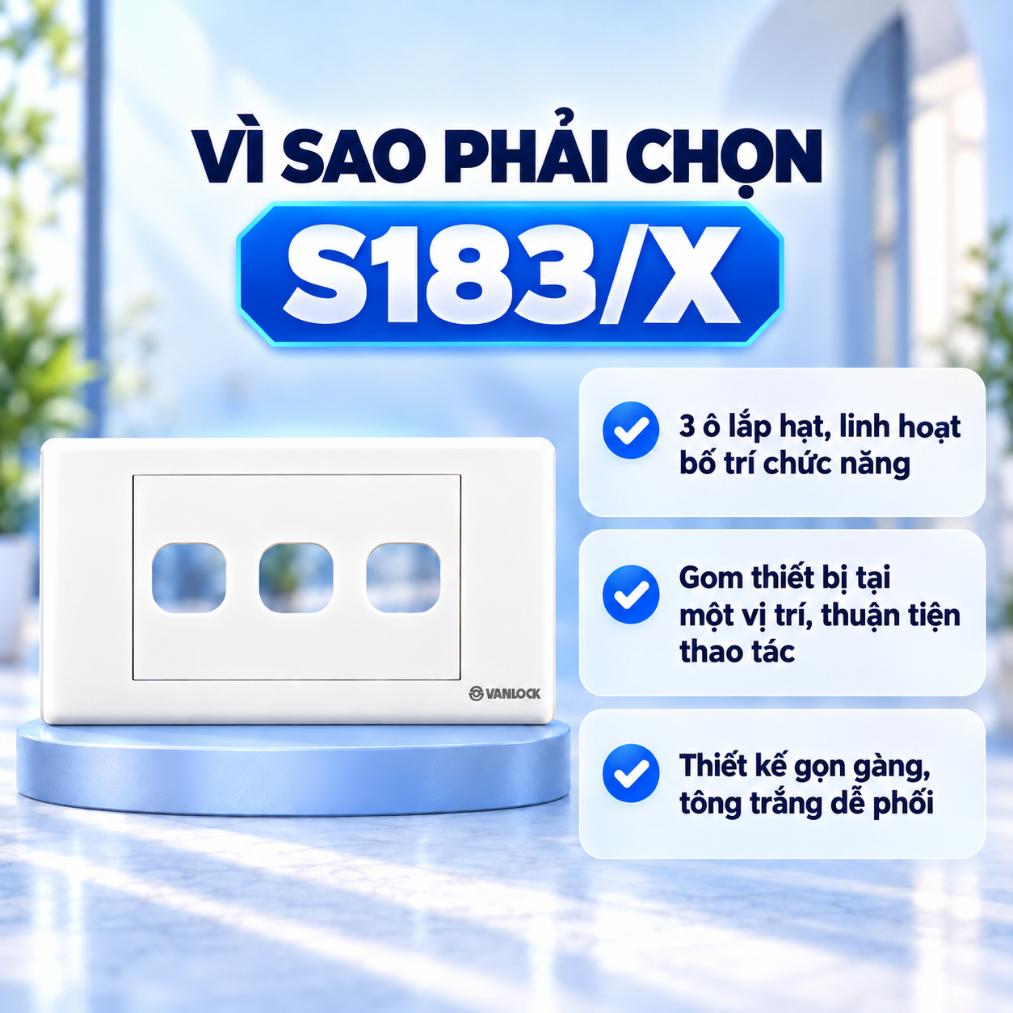 Mặt 3 lỗ Sino S183/X dòng S18