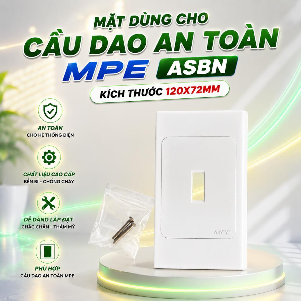 Mặt dùng cho cầu dao an toàn MPE ASBN 120x72mm