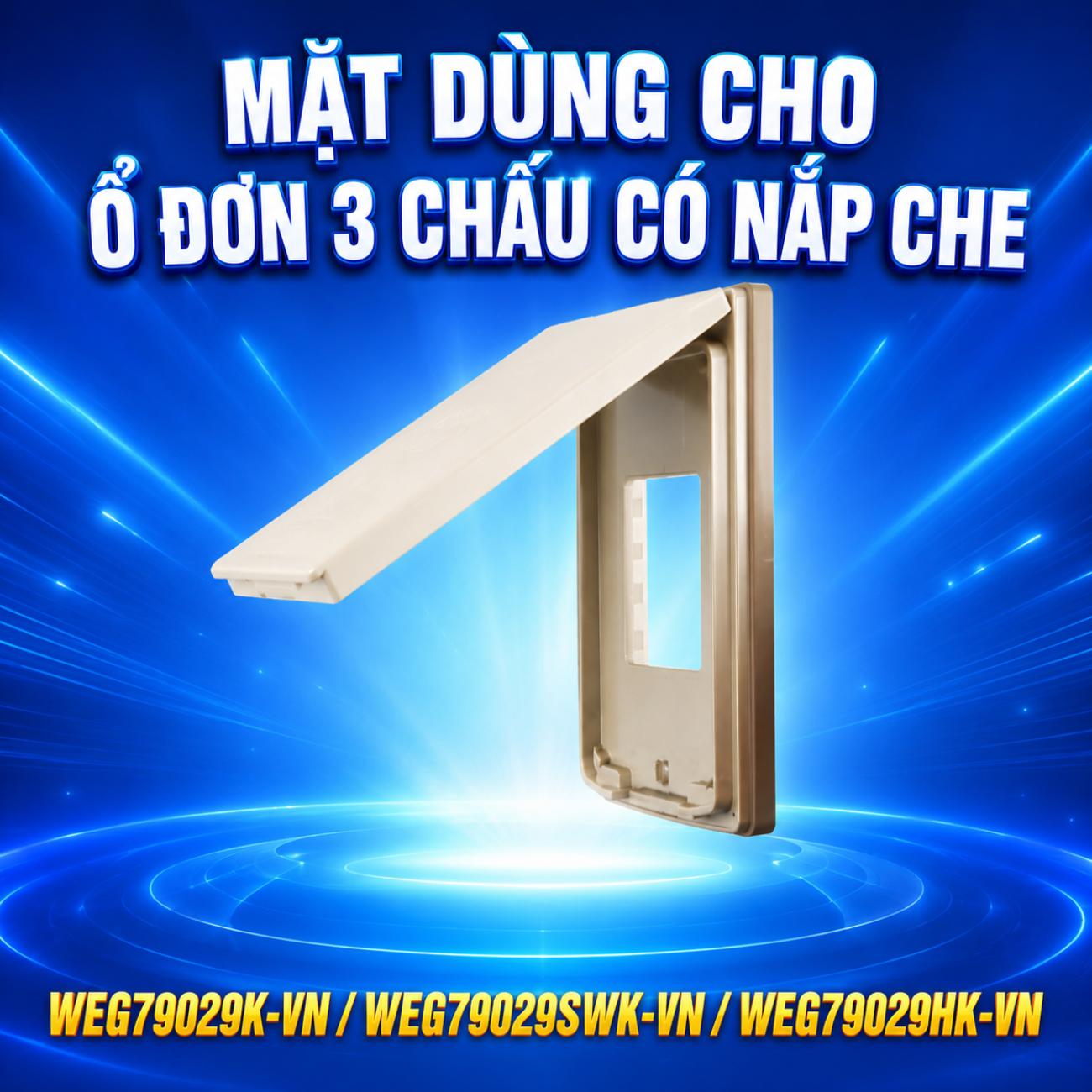 Mặt dùng cho ổ đơn 3 chấu có nắp che Panasonic