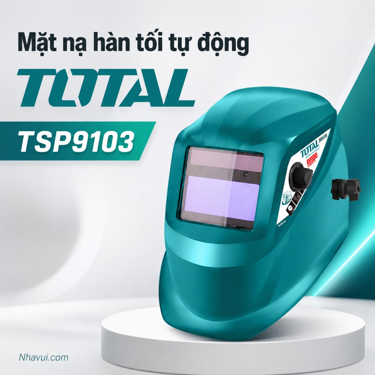 Mặt nạ hàn tối tự động Total TSP9103 độ tối DIN 9–13, kính quan sát 98 × 43mm