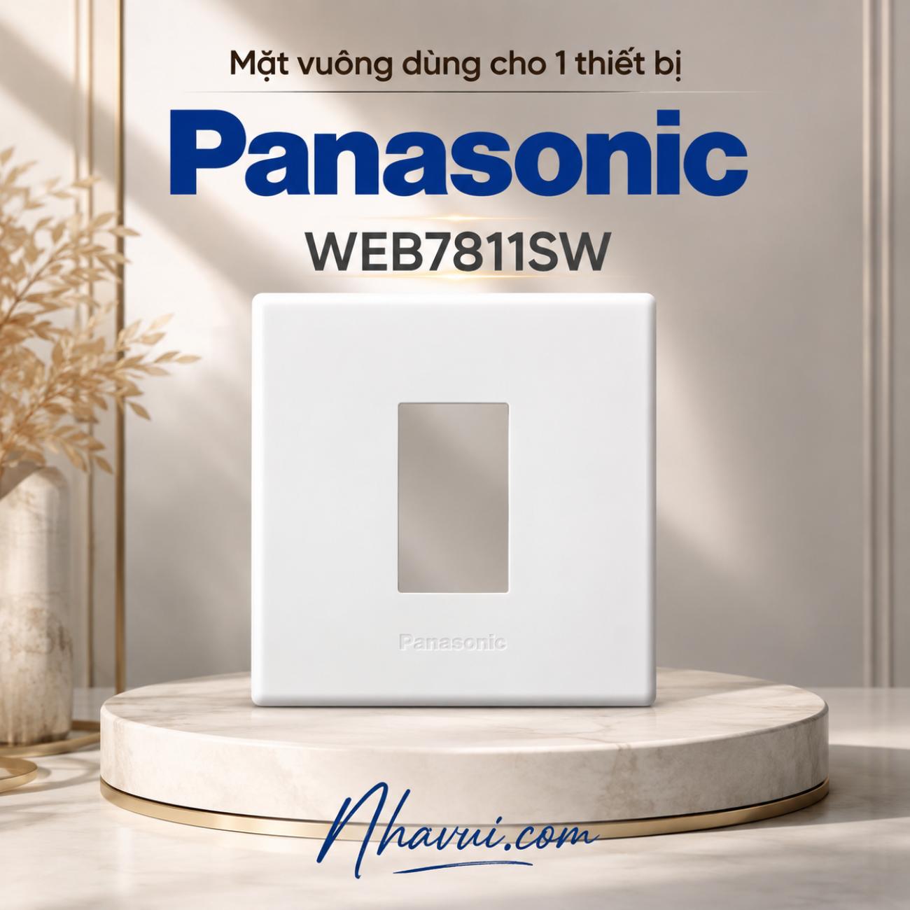 Mặt vuông dùng cho 1 thiết bị Panasonic WEB7811SW BS-Type
