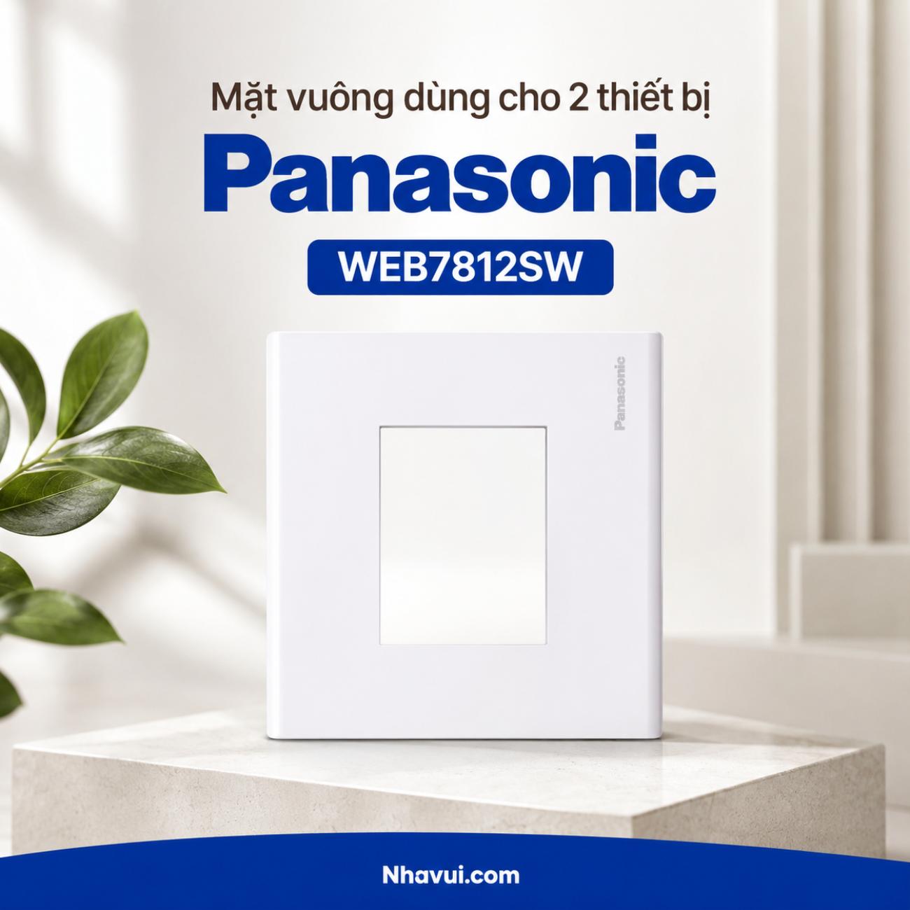 Mặt vuông dùng cho 2 thiết bị Panasonic WEB7812SW