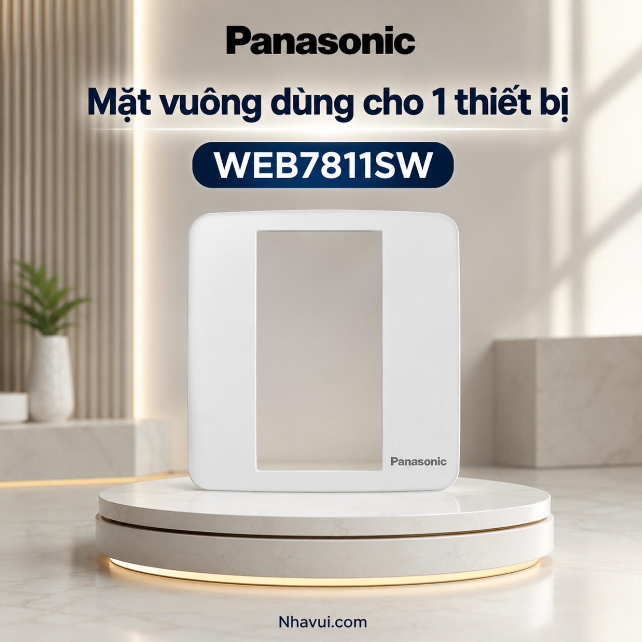 Mặt vuông dùng cho 3 thiết bị Panasonic WMT7813-VN dòng Minerva