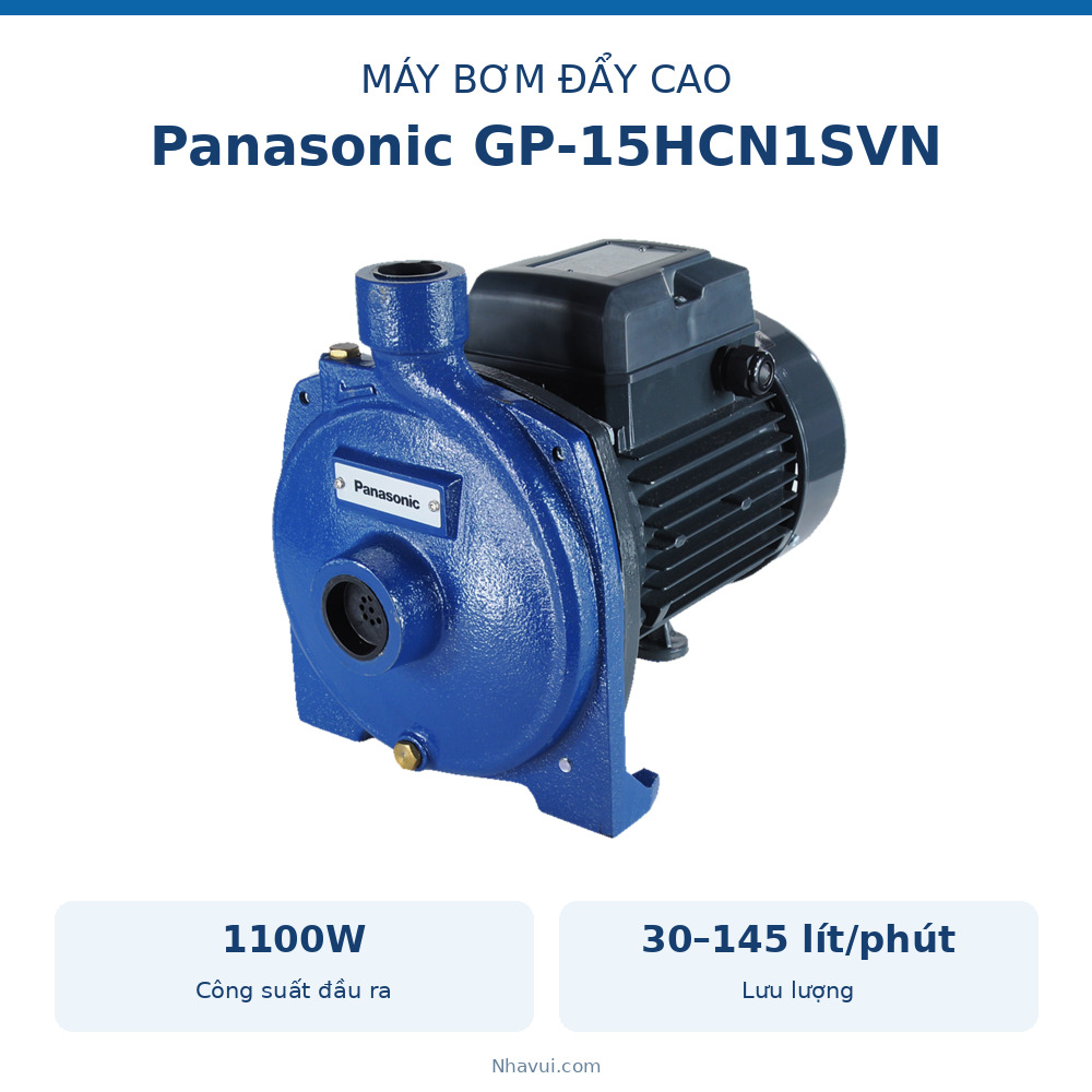 Máy bơm đẩy cao công suất lớn Panasonic GP-15HCN1SVN công suất đầu ra 1100W 1.5HP