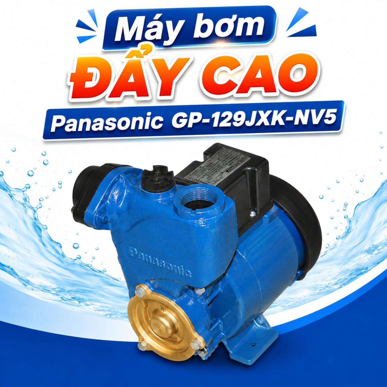 Máy bơm đẩy cao Panasonic GP-129JXK-NV5 125W dây điện 125cm + phích cắm