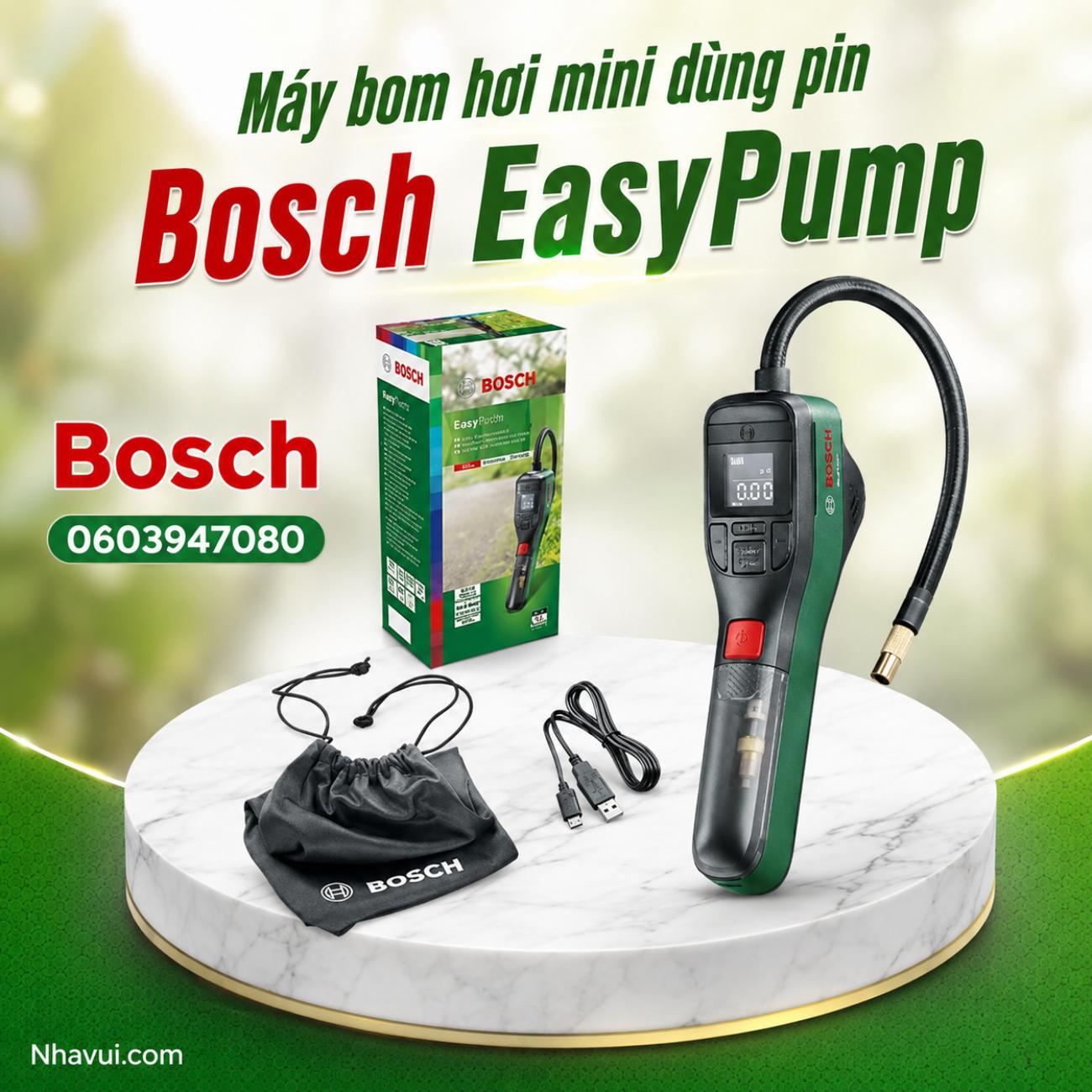 Máy bơm hơi mini dùng pin 3.6V Bosch EasyPump 0603947080