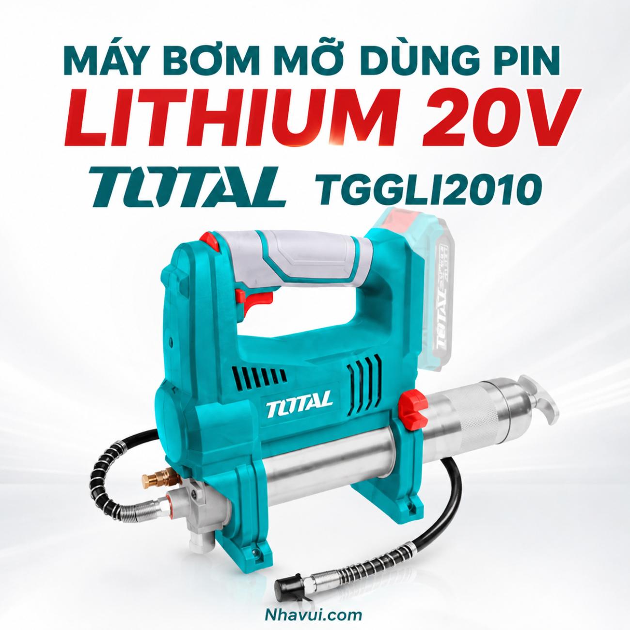 Máy bơm mỡ dùng pin Lithium 20V Total TGGLI2010 (Chưa Pin & Sạc)