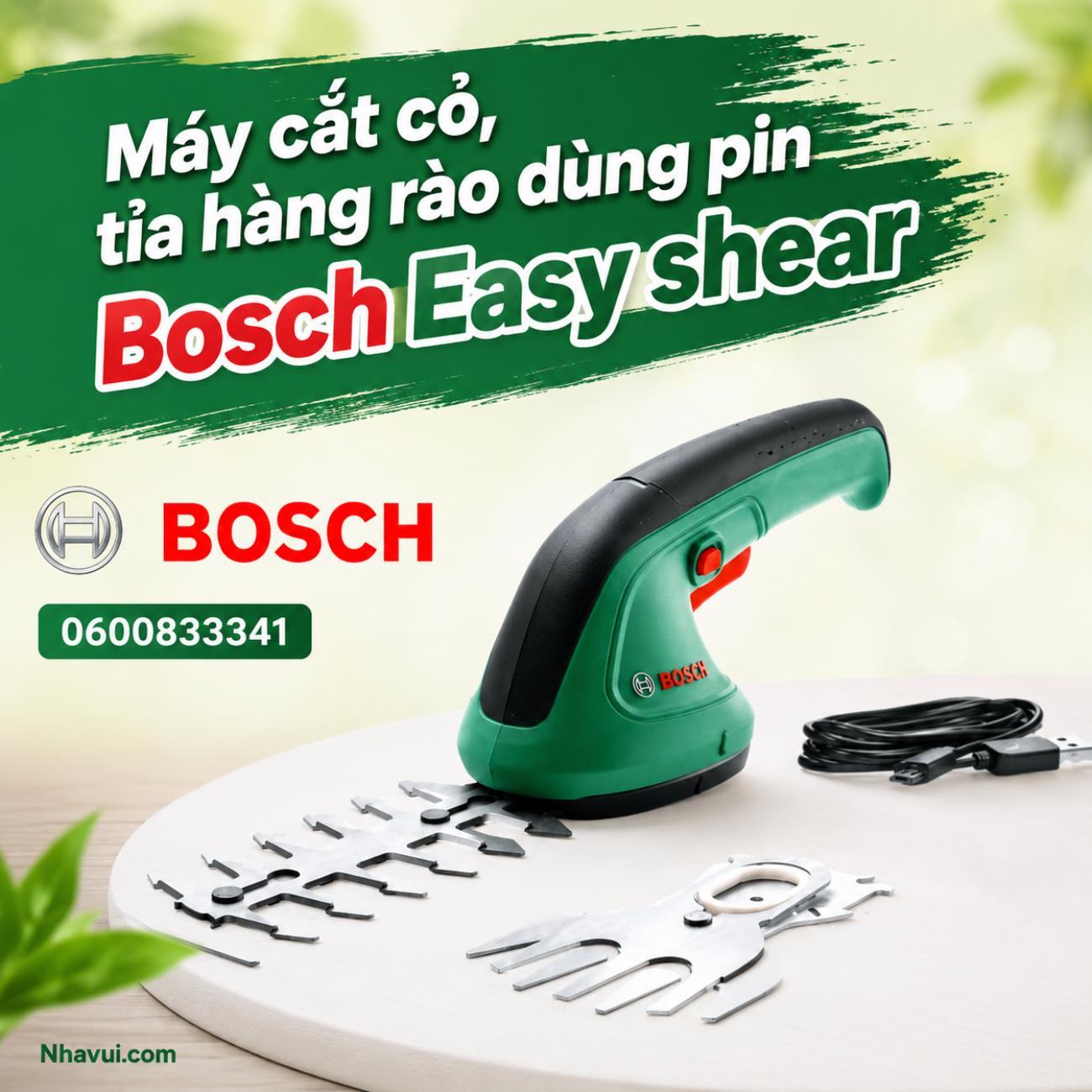 Máy cắt cỏ, tỉa hàng rào dùng pin Bosch EasyShear 0600833341