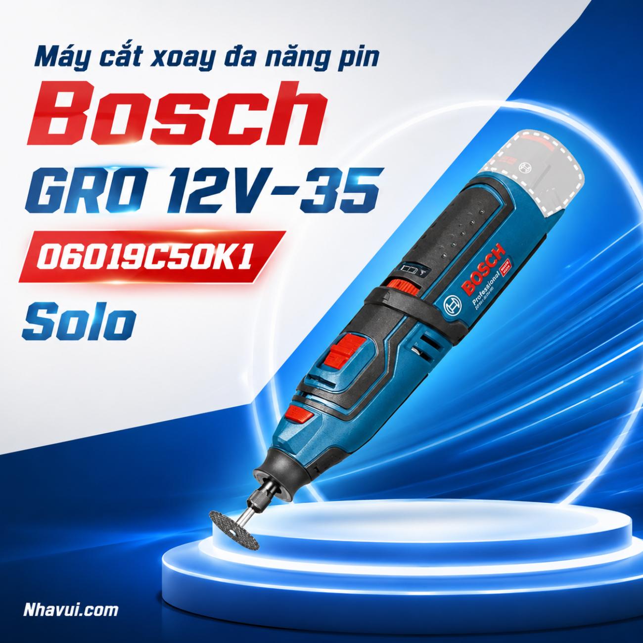 Máy cắt xoay đa năng dùng pin Bosch GRO 12V-35 06019C50K1 (Solo)