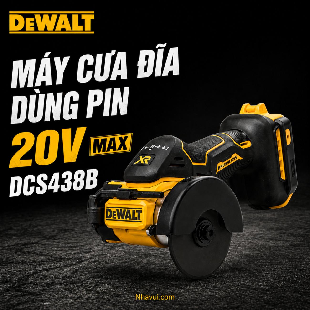 Máy cưa đĩa 3 inch (76mm) dùng pin 20V Max DeWalt DCS438B (Chưa Pin & Sạc)
