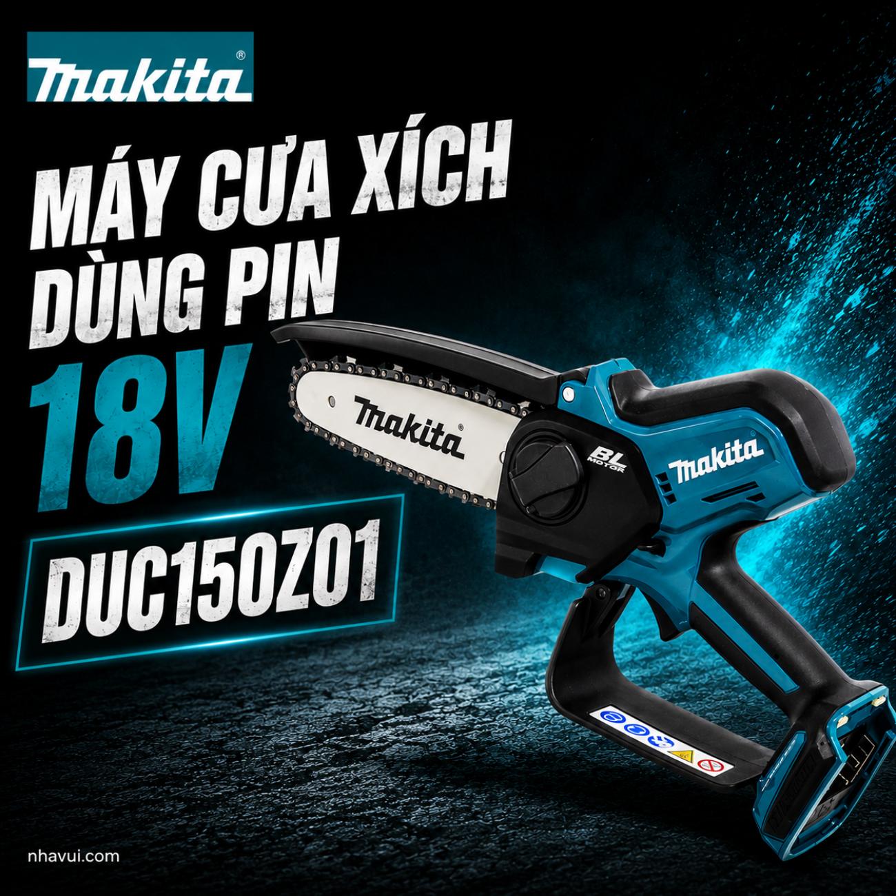 Máy cưa xích dùng pin 18V Makita DUC150Z01 (Chưa Pin & Sạc)