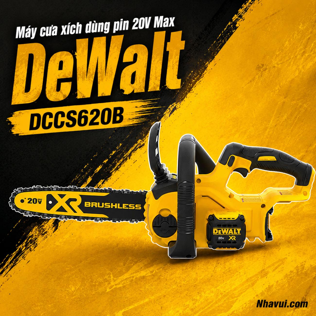 Máy cưa xích dùng pin 20V Max DeWalt DCCS620B 12 inch (300mm) (Chưa Pin & Sạc)