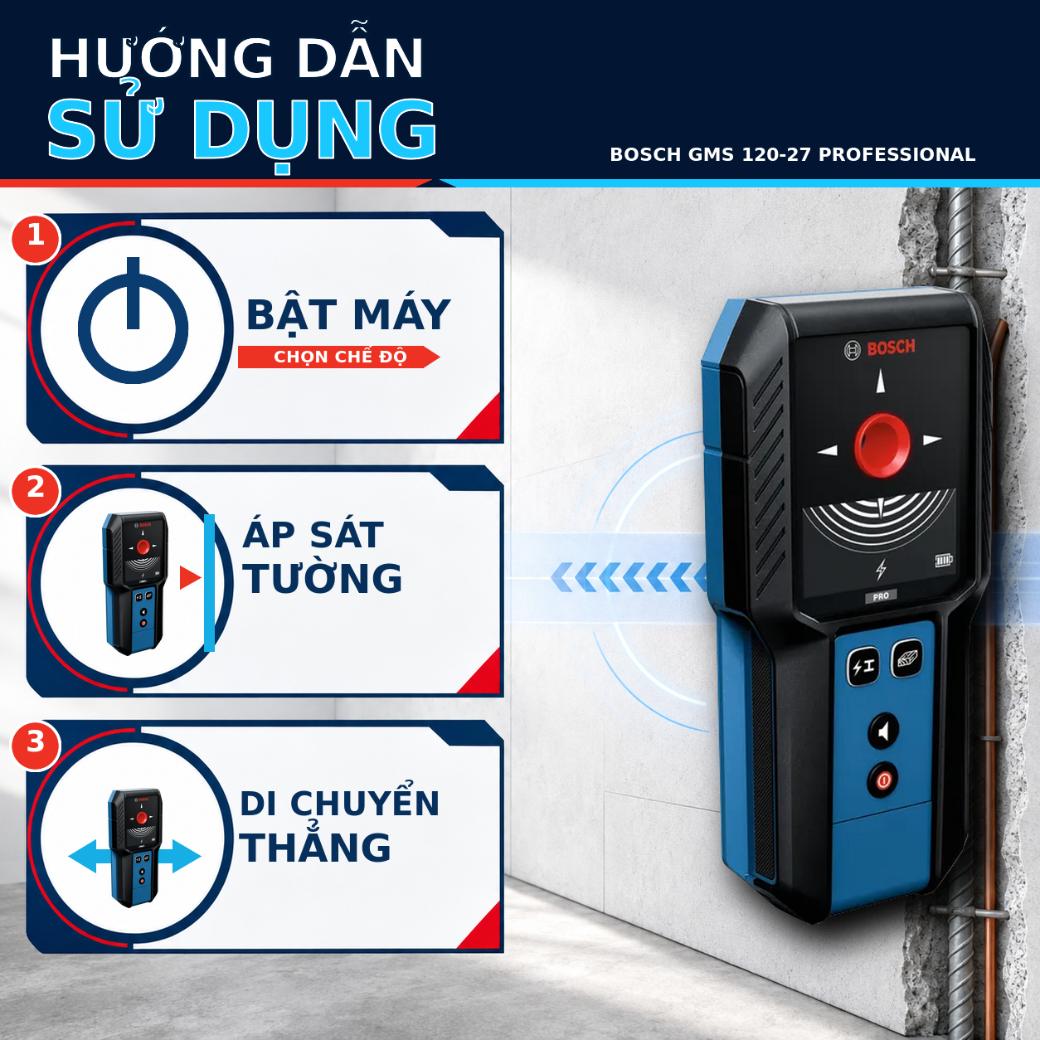 Máy dò đa năng Bosch GMS 120-27 Professional