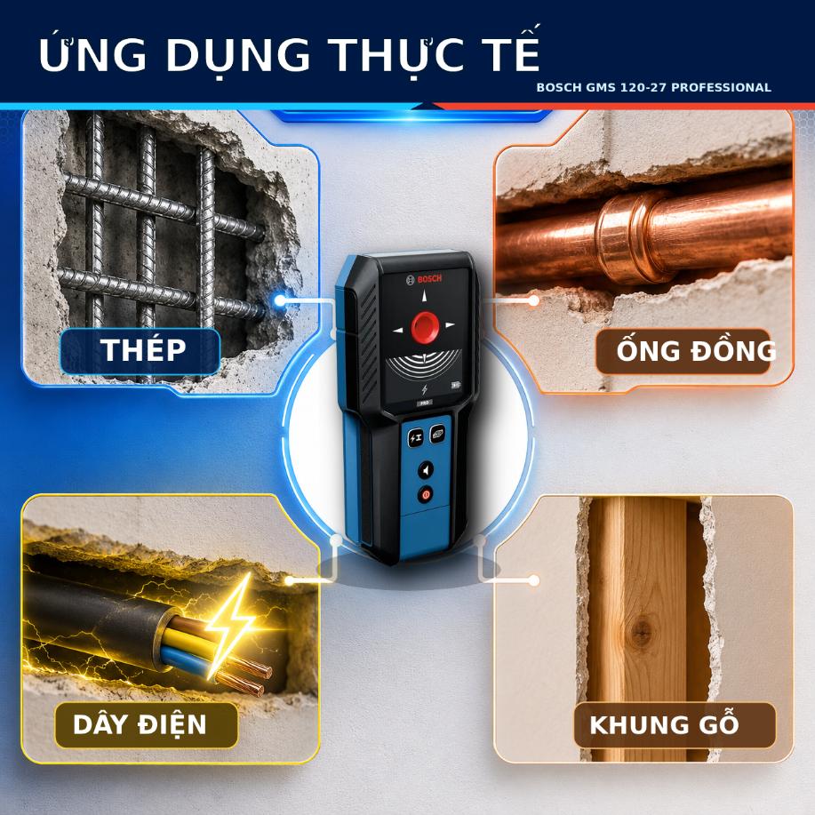 Máy dò đa năng Bosch GMS 120-27 Professional