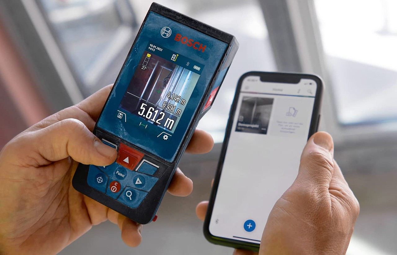 Máy đo khoảng cách laser Bosch GLM 100-25 C 100 m, camera, Bluetooth (0601072YK0)