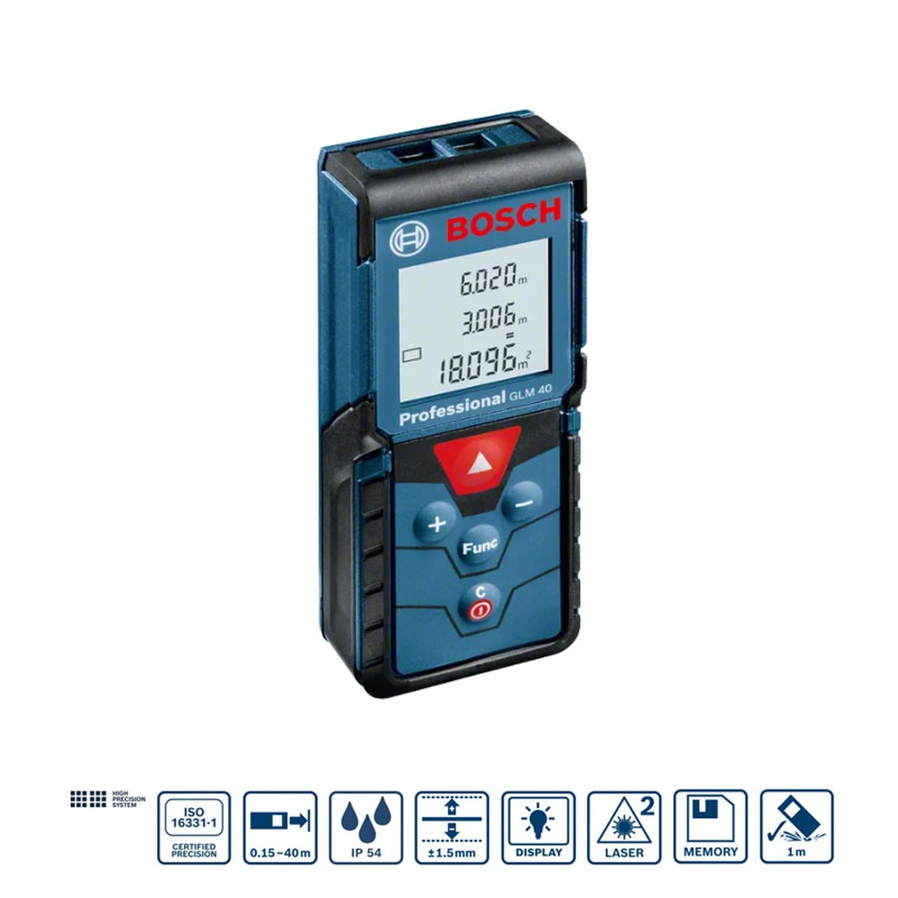 Máy đo khoảng cách laser Bosch GLM 40-12 tầm đo 40 m