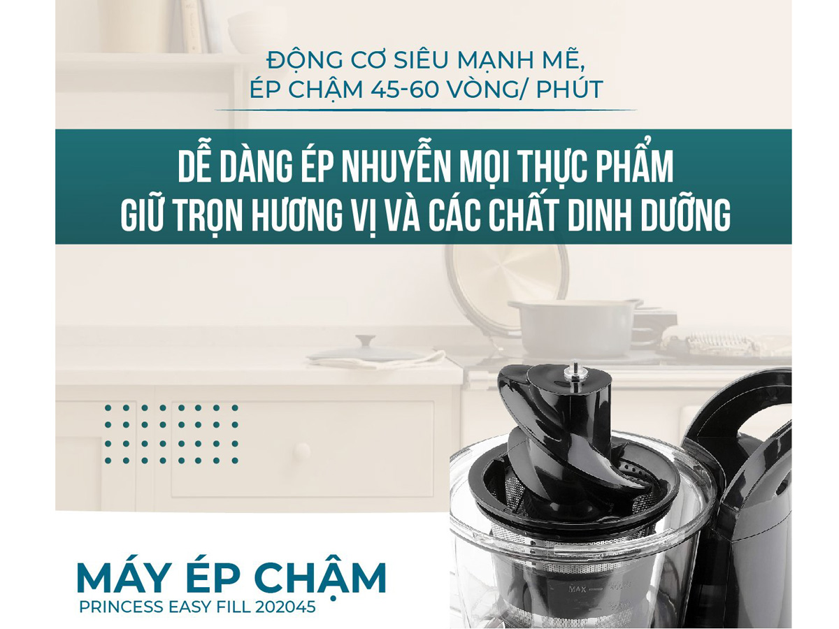 Máy ép chậm Princess Easy Fill 01.202047.01